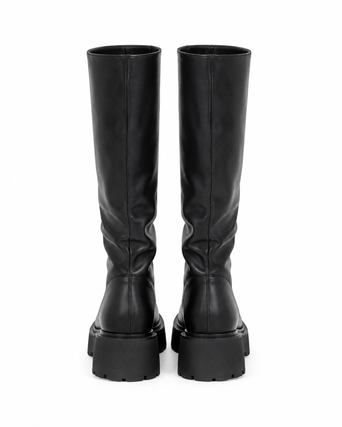 Chunky Knee-High Boots - Black