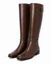 Square-Toe Knee-High Boots - Espresso