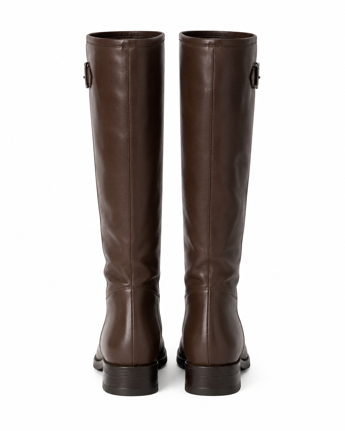 Square-Toe Knee-High Boots - Espresso