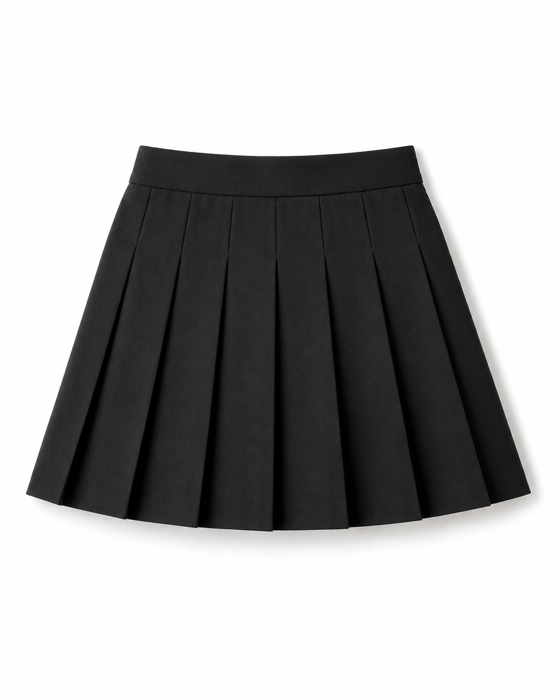 Narrow Waistband Pleated Mini Skirt - High Waist
