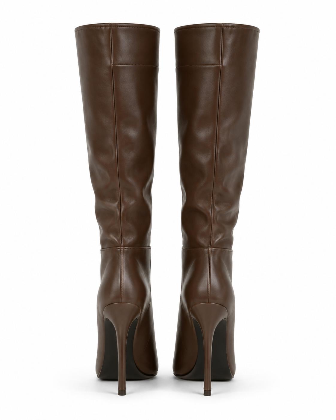 Heeled Knee-High Boots - Chocolate Brown