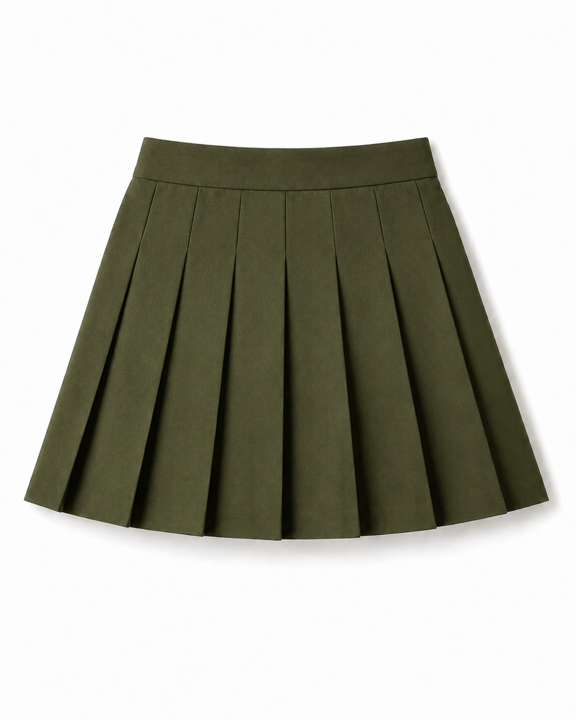 Narrow Waistband Pleated Mini Skirt - High Waist