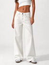Low Waist Wide Leg Off White
