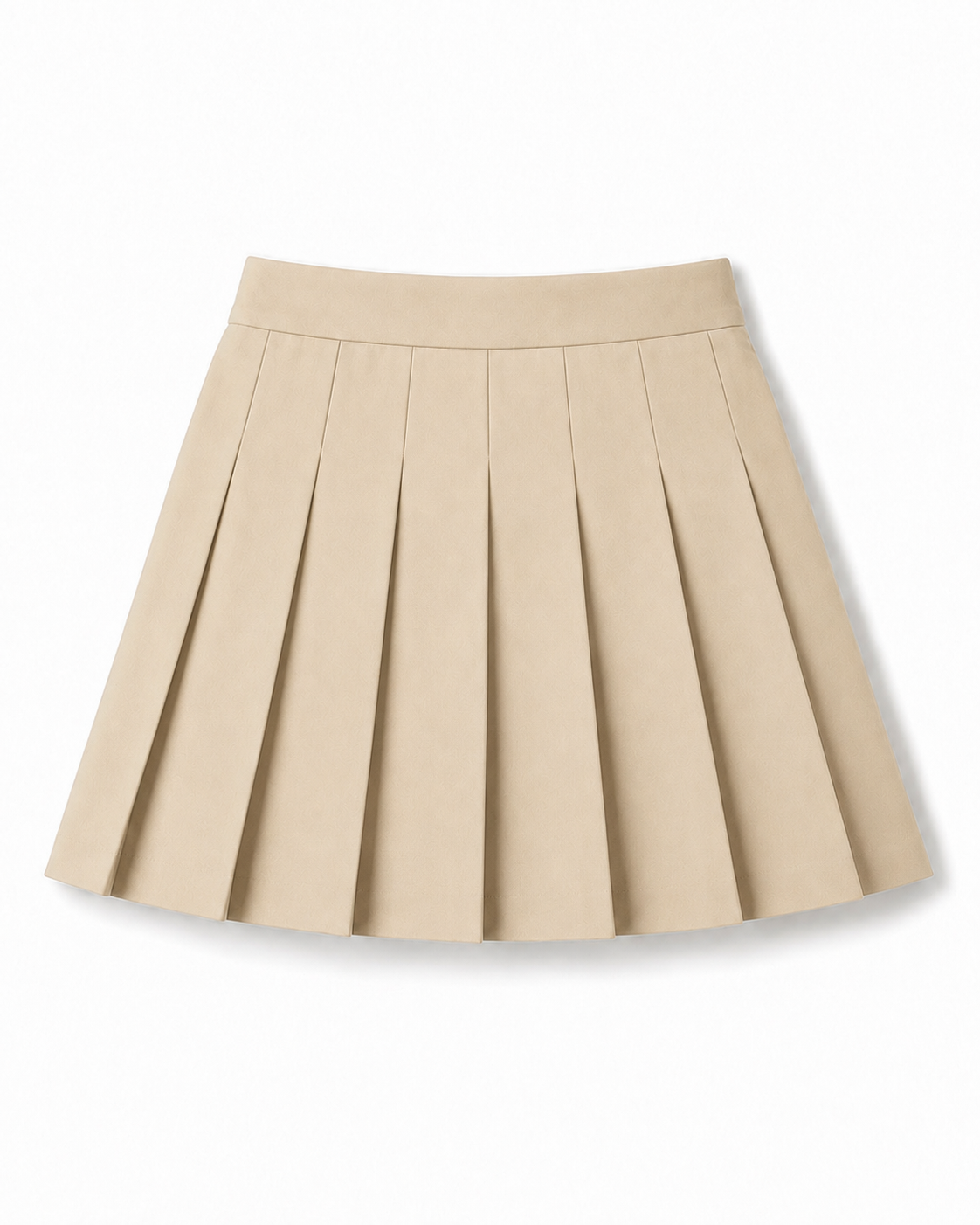 Narrow Waistband Pleated Mini Skirt - High Waist
