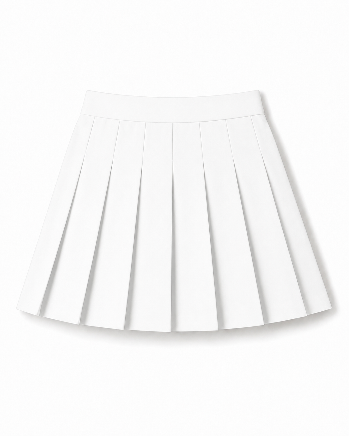 Narrow Waistband Pleated Mini Skirt - High Waist