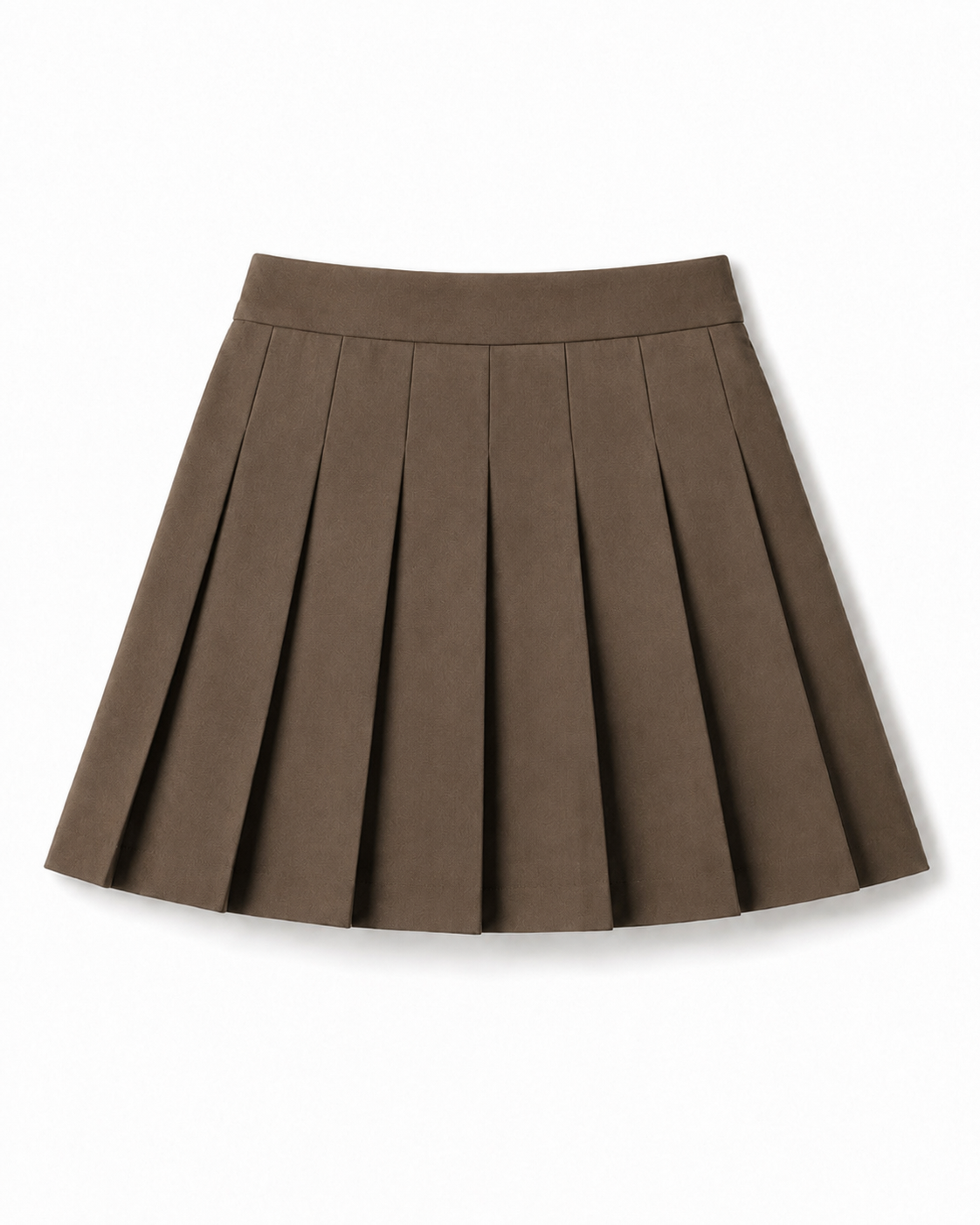 Narrow Waistband Pleated Mini Skirt - High Waist