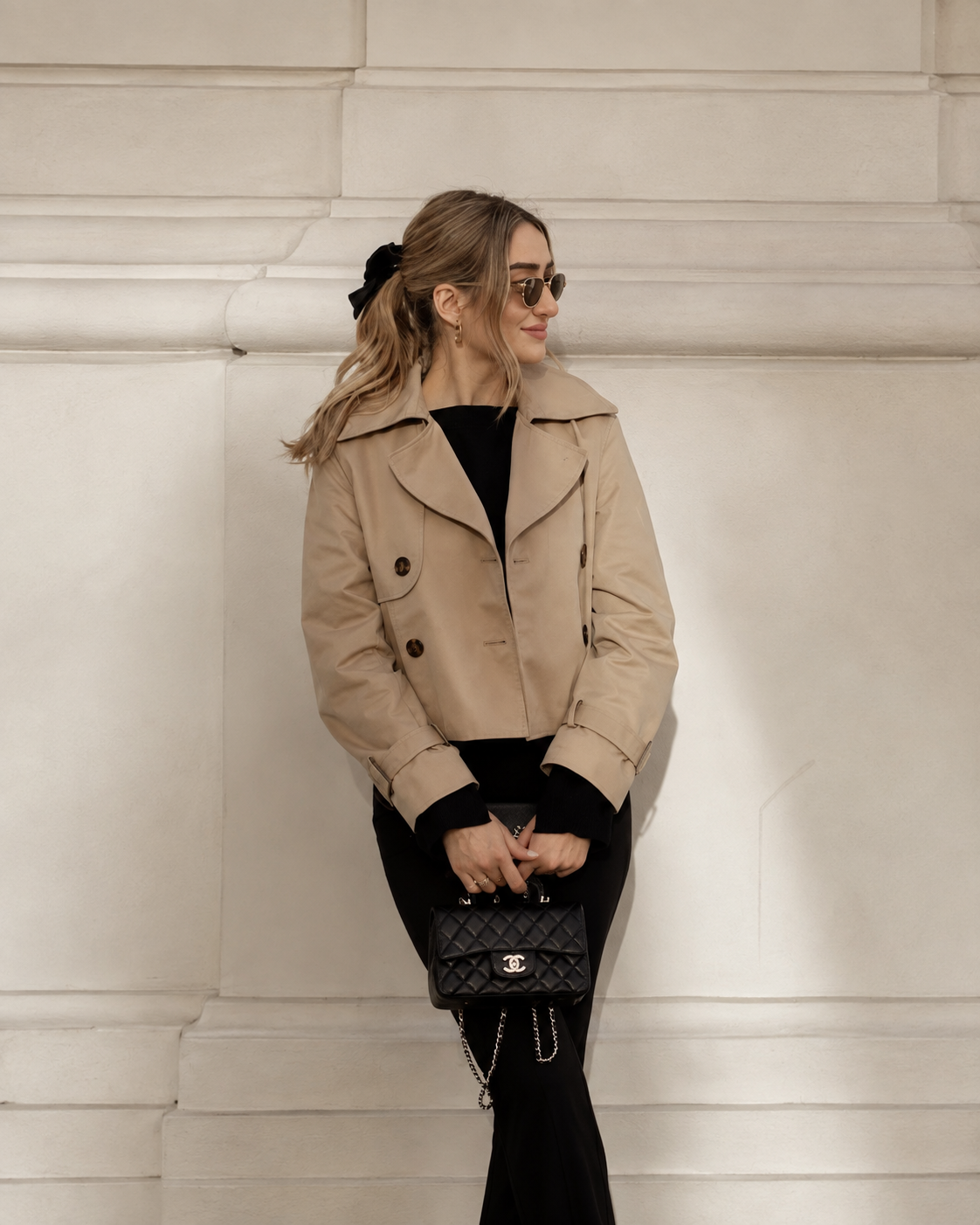Vintage Cropped Trenchcoat - boxy-fit