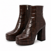 Croc Platform Ankle Boots - Caffè Noire
