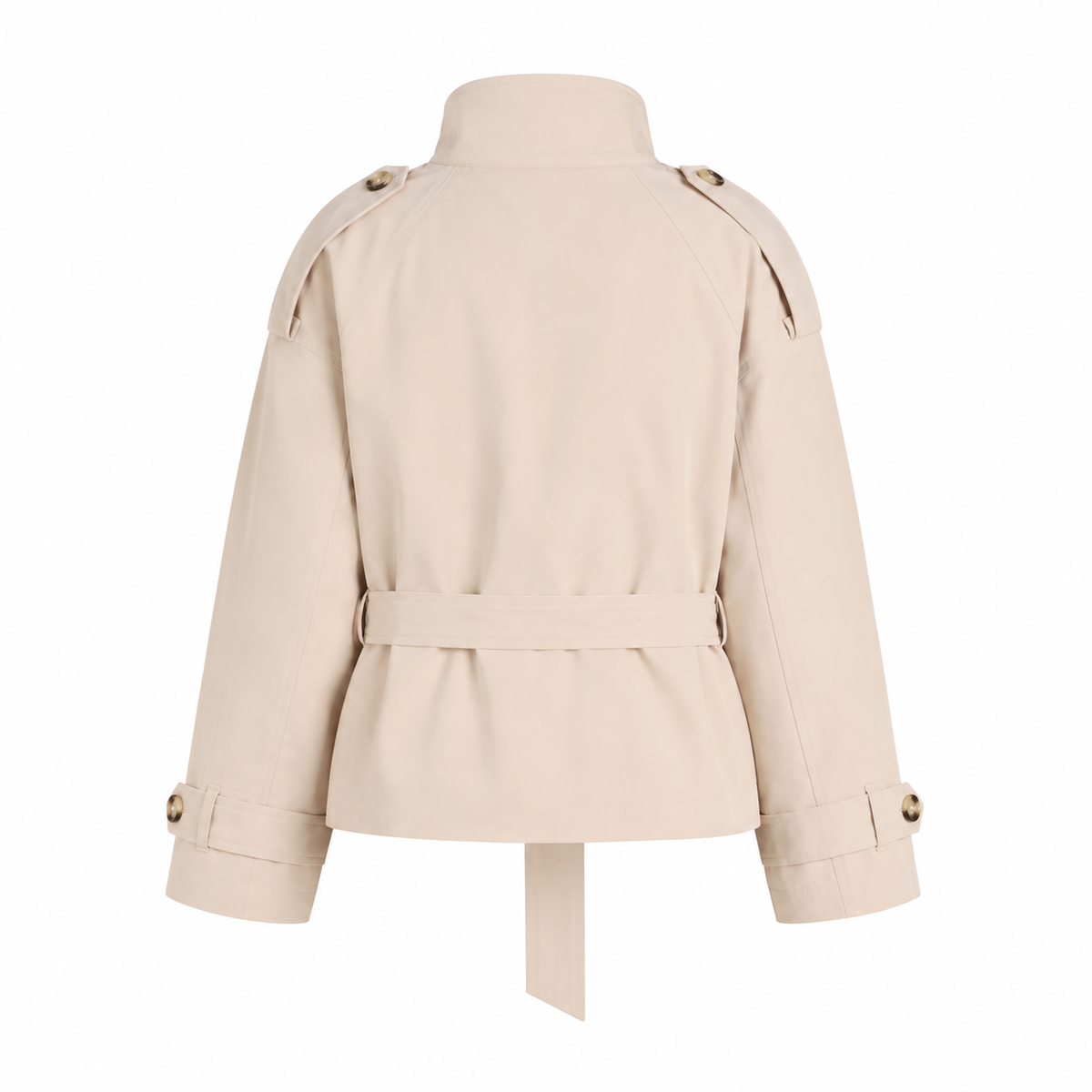 Solid-Color Stand - Collar Trench Coat