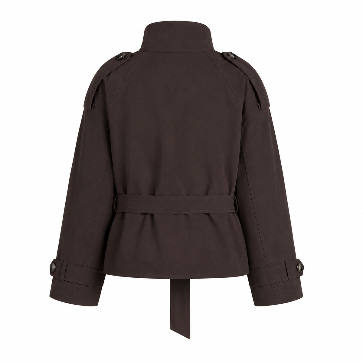 Solid-Color Stand - Collar Trench Coat