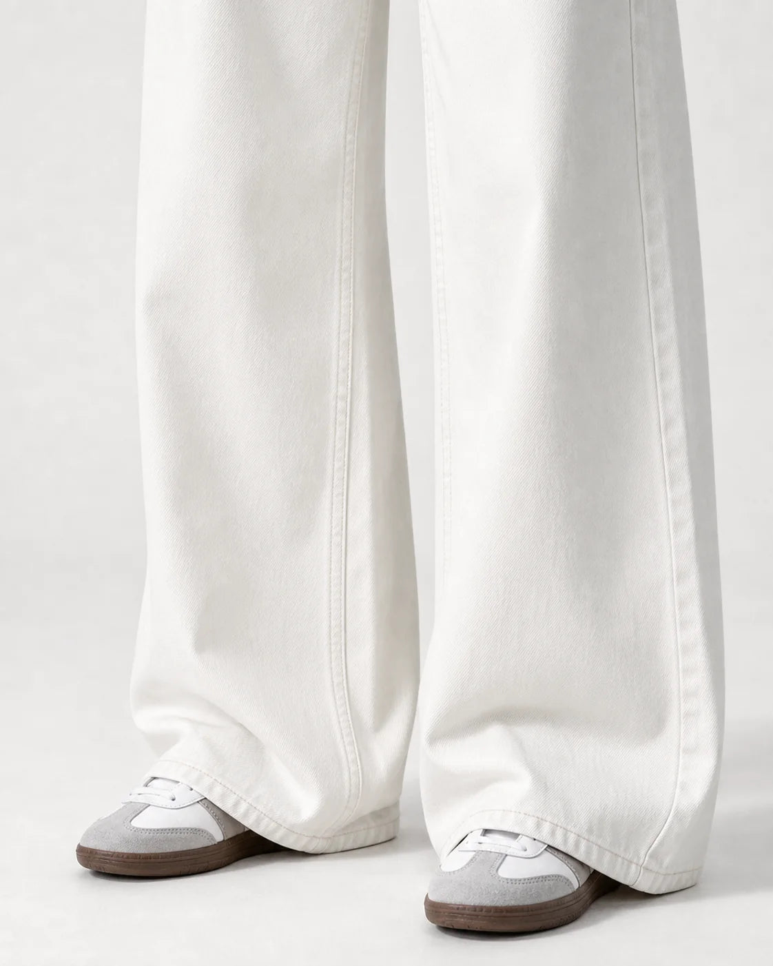 Low Waist Wide Leg Off White