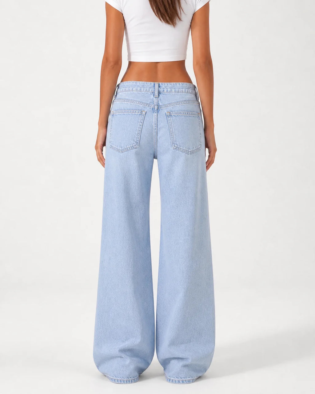 Low Waist Wide Leg – Baby Blue