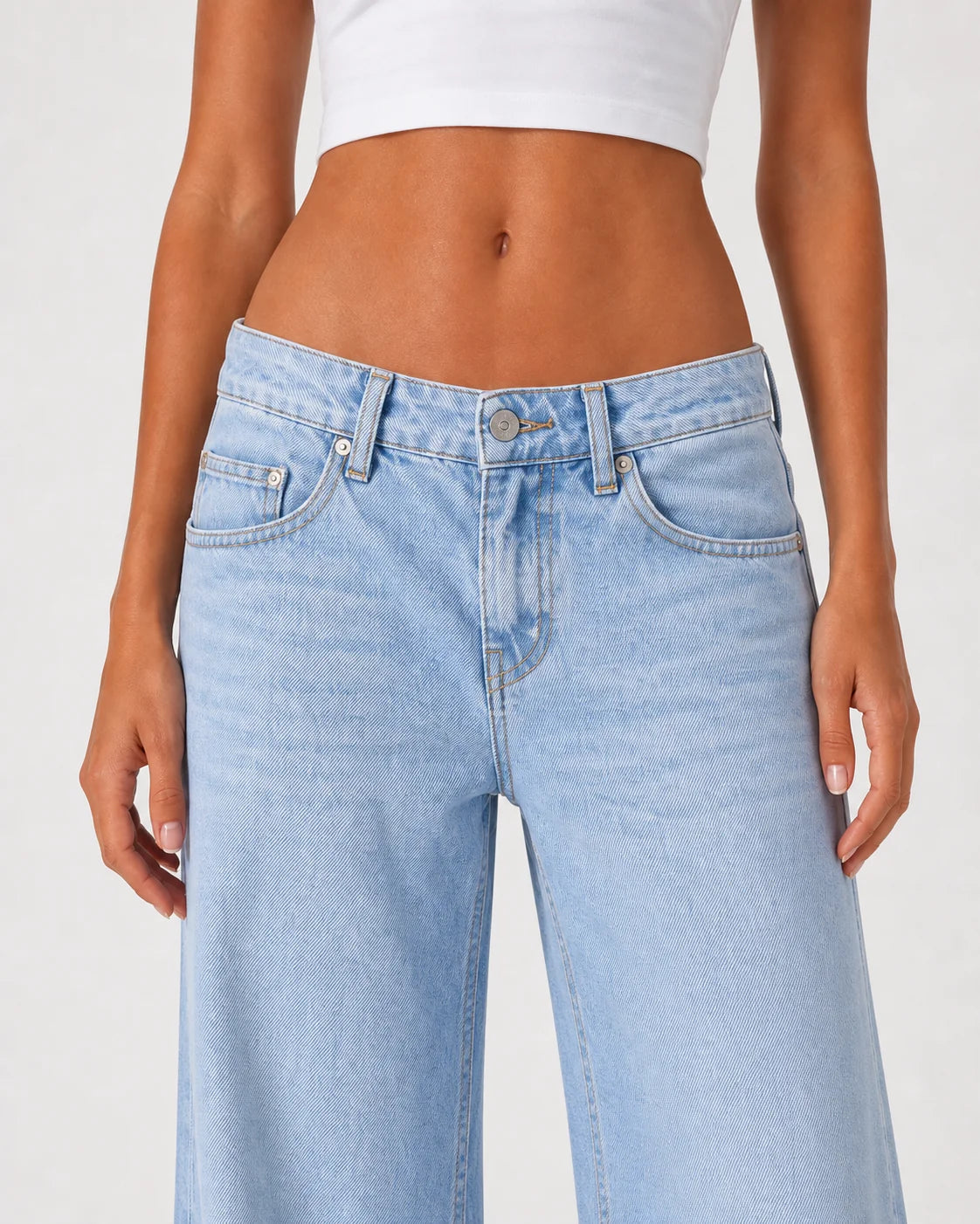 Low Waist Wide Leg – Baby Blue