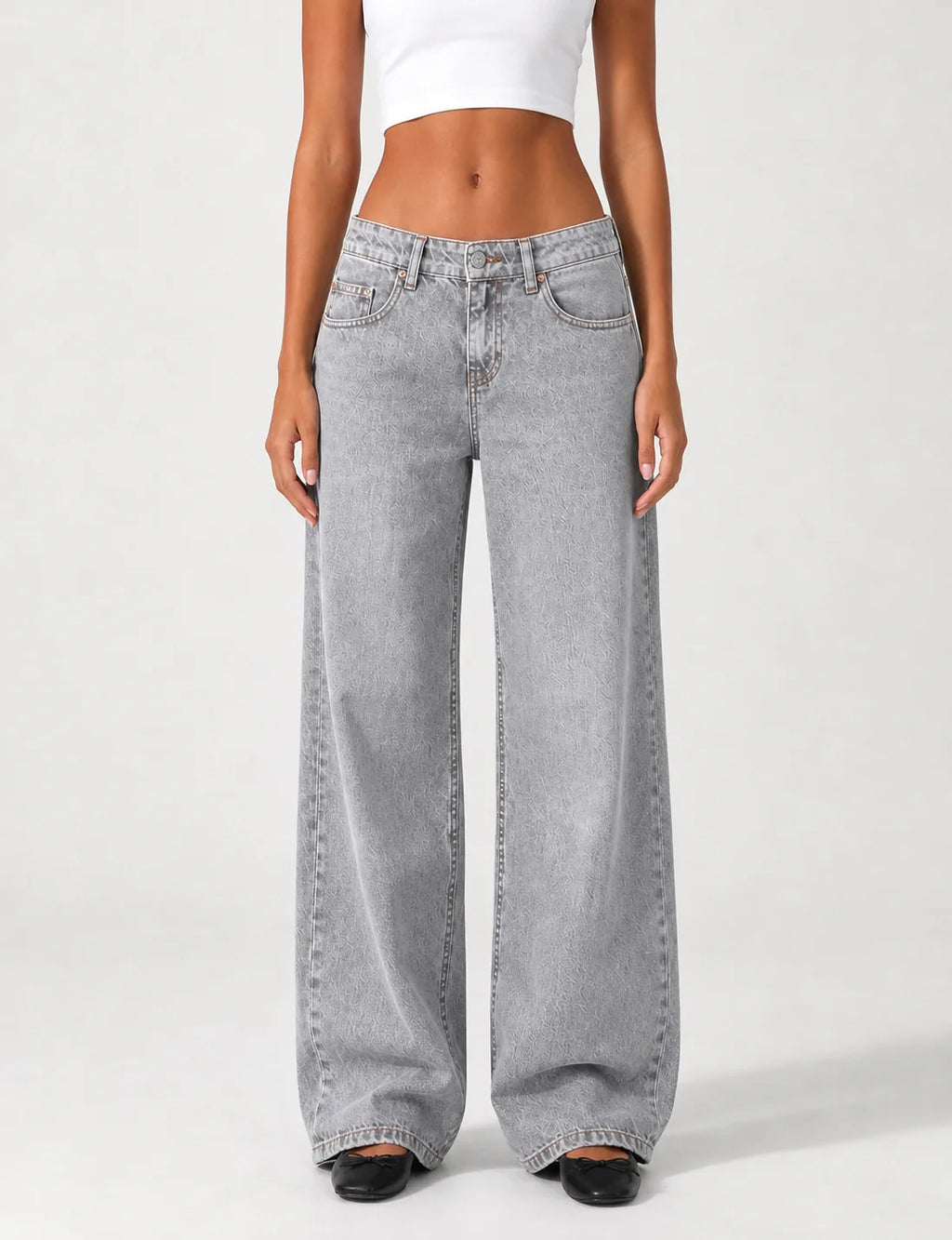 Low Waist Wide Leg – Washed Grey