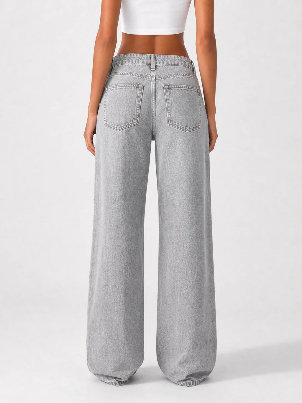 Low Waist Wide Leg – Washed Grey