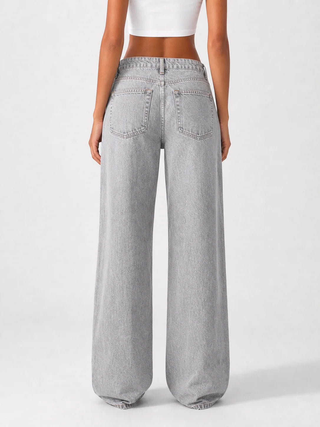 Low Waist Wide Leg – Washed Grey