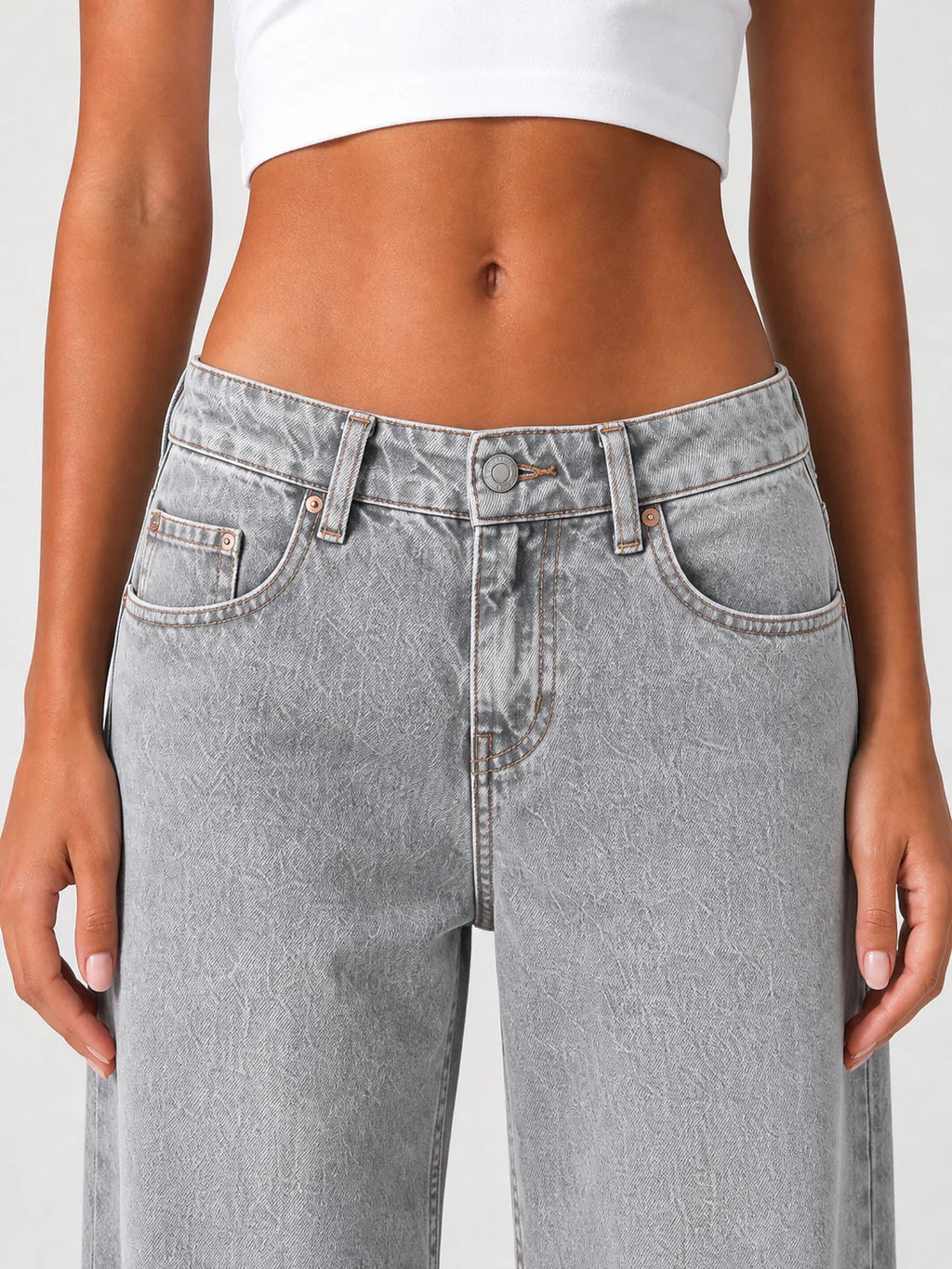 Low Waist Wide Leg – Washed Grey