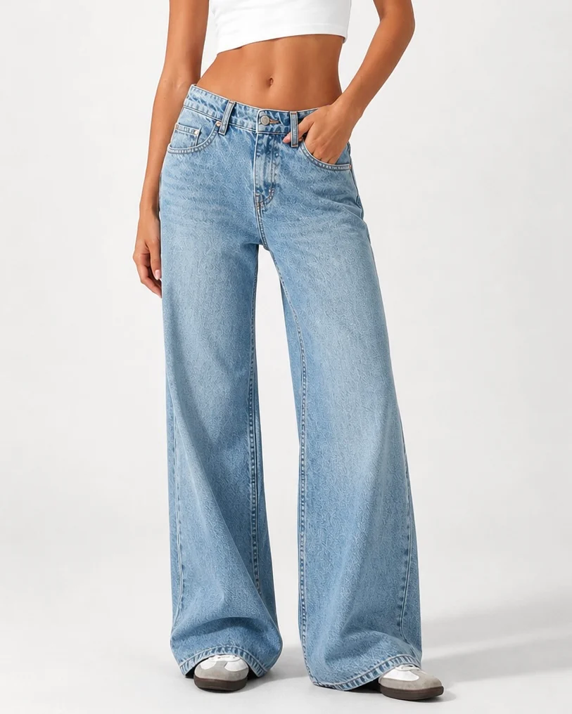 Low Waist Wide Leg – Pale Indigo