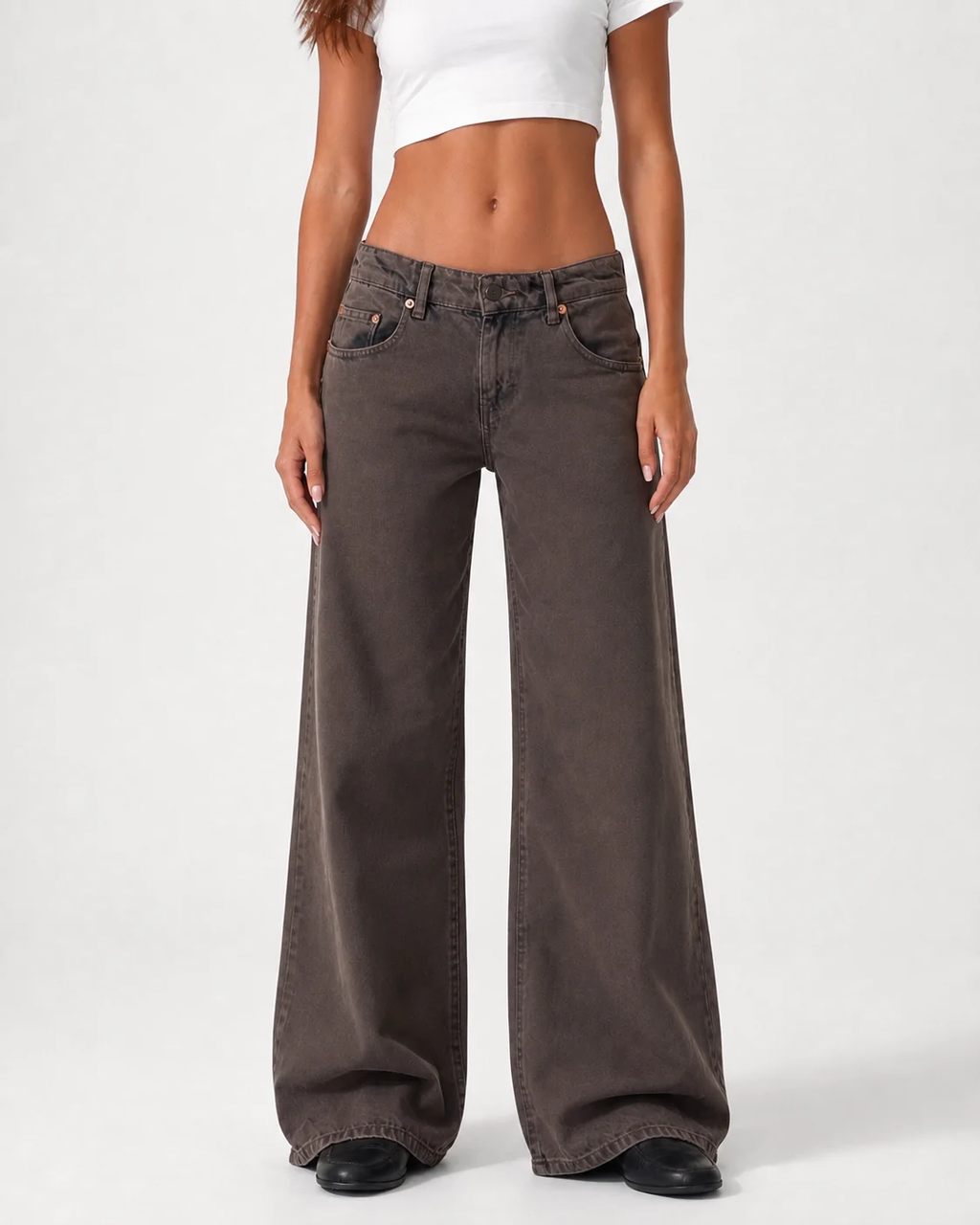 Low Waist Wide Leg – Mocha Brown