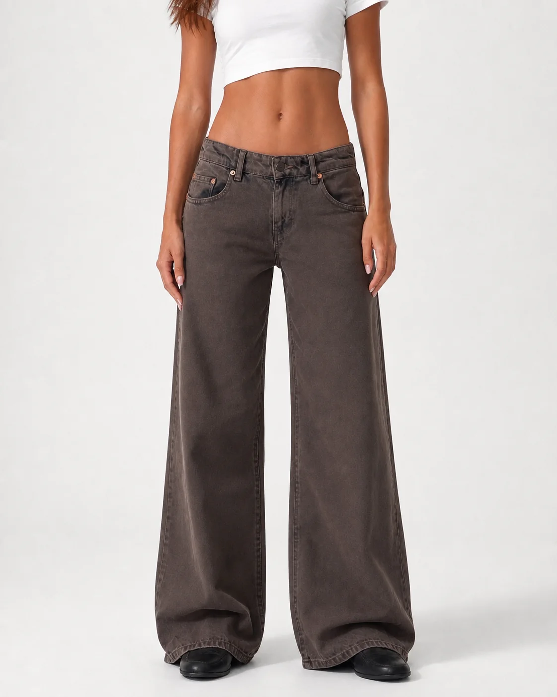 Low Waist Wide Leg – Mocha Brown