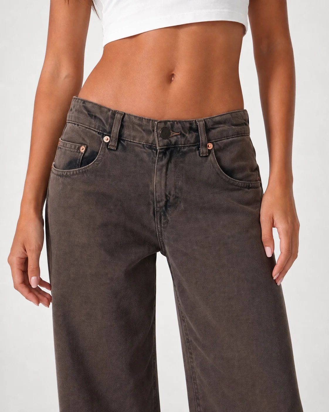 Low Waist Wide Leg – Mocha Brown
