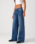 ⁠Low Waist Wide Leg – Rich Indigo