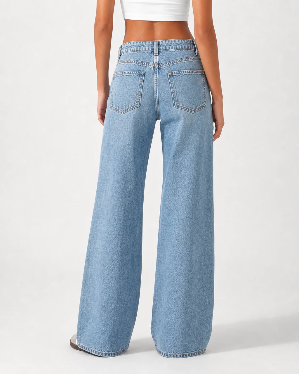 Low Waist Wide Leg – Pale Indigo