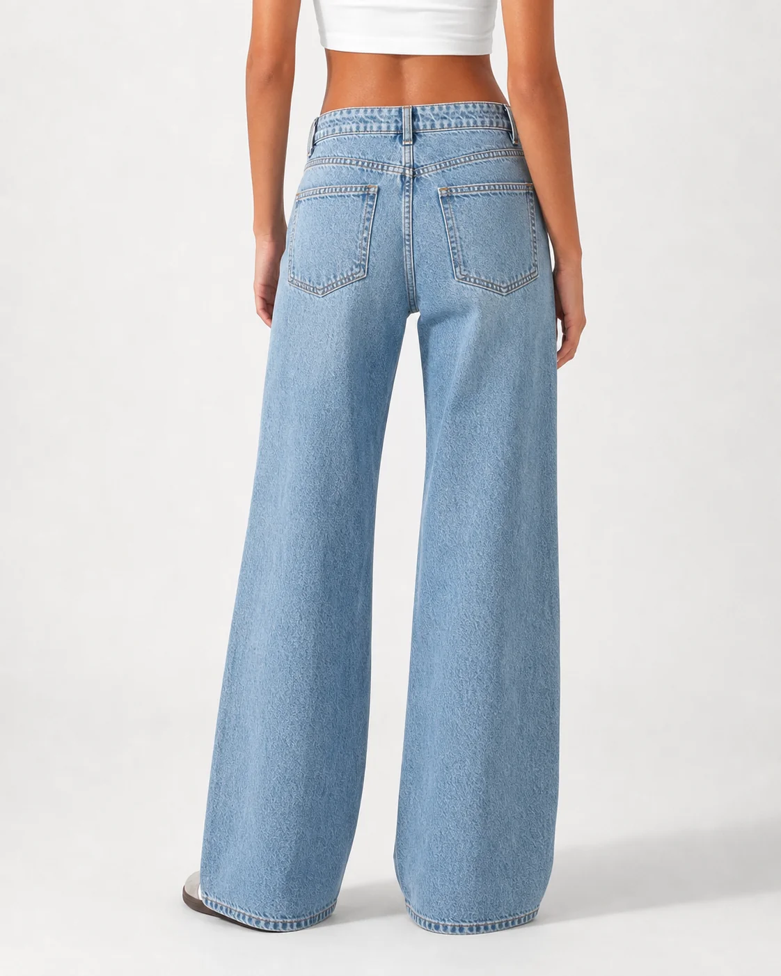 Low Waist Wide Leg – Pale Indigo