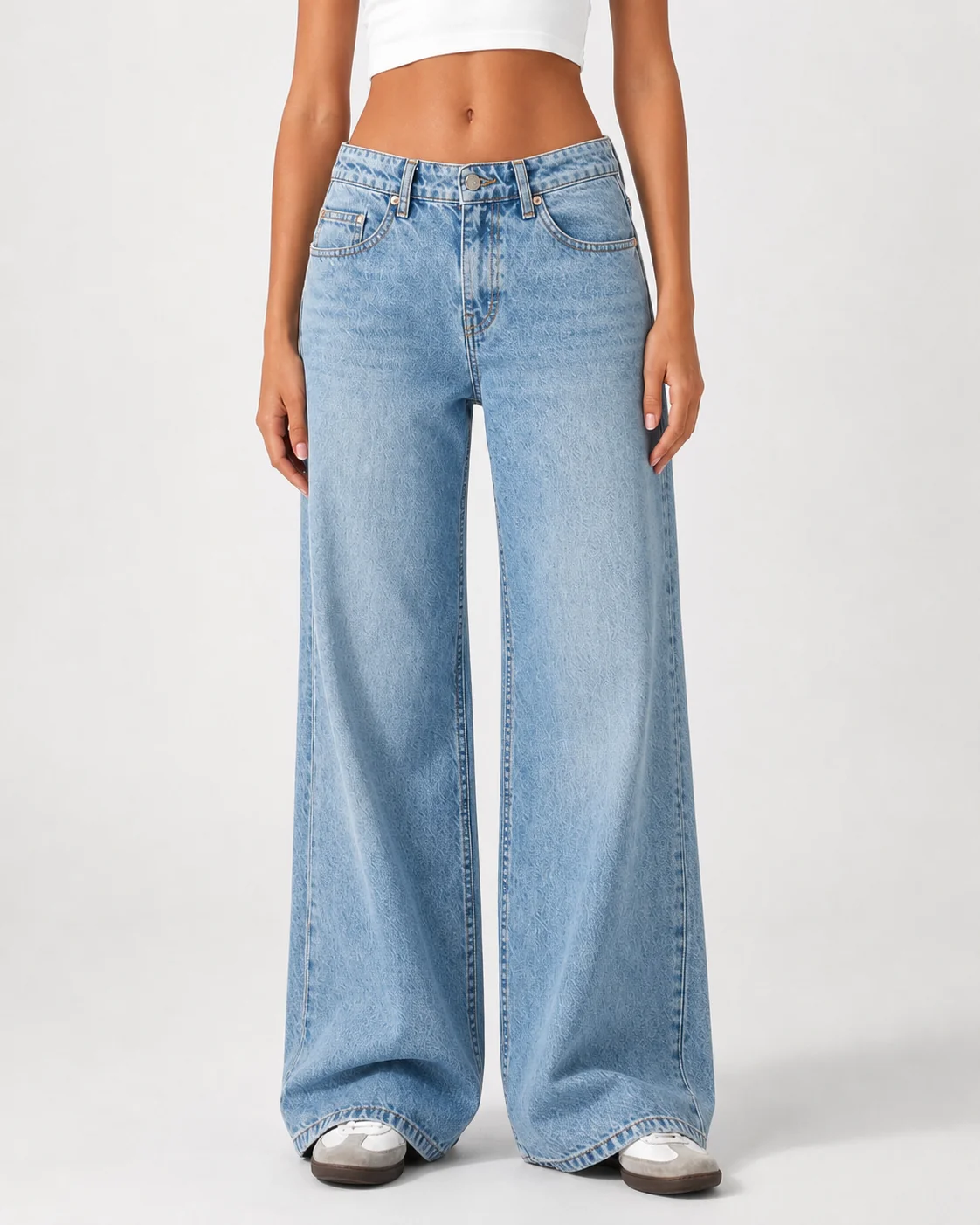 Low Waist Wide Leg – Pale Indigo