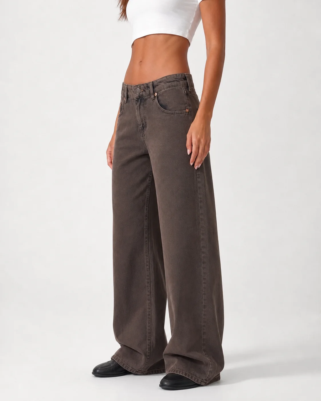 Low Waist Wide Leg – Mocha Brown